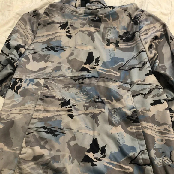 Under Armour Iso-Chill Camo Hoodie Sweatshirt Gray Blue Men's Medium Athletic - Picture 5 of 9